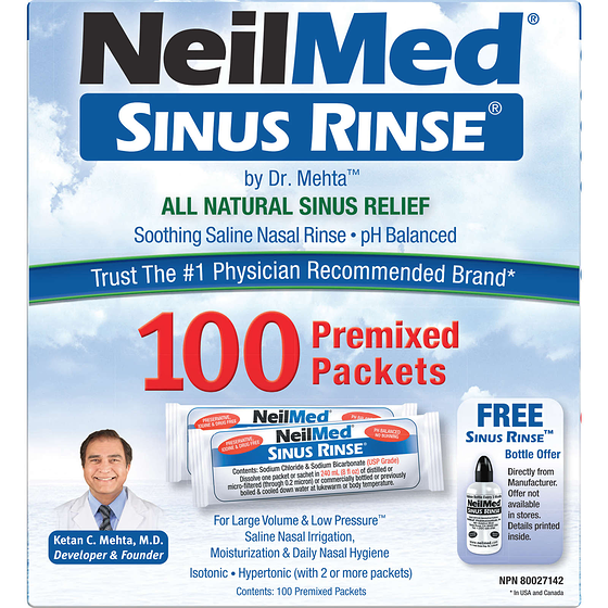 NeilMed Sinus Rinse Premixed Packets 100 ea, $0.23/1ea