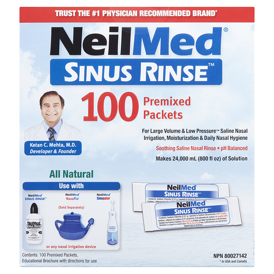 NeilMed Trousse Sinus Rinse 100 ea, 0,23 $/1ch
