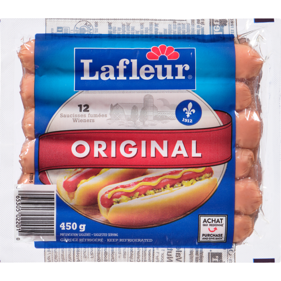 Lafleur Wieners, Regular 450 g, $1.33/100g