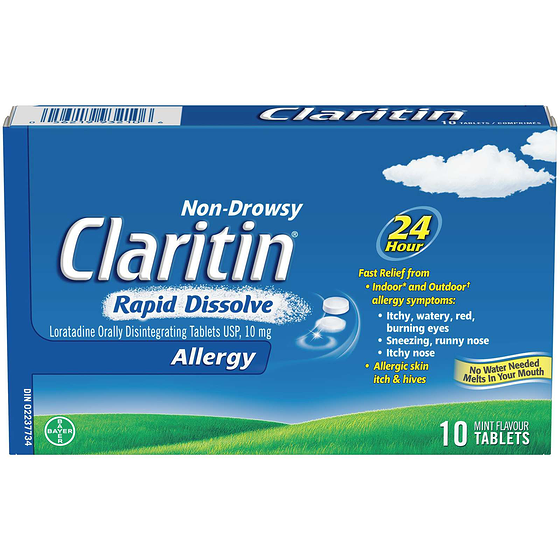 Claritin Rapid Dissolve Allergy Medicine, 24-Hour Non-Drowsy Relief 10 ea, $1.35/1ea