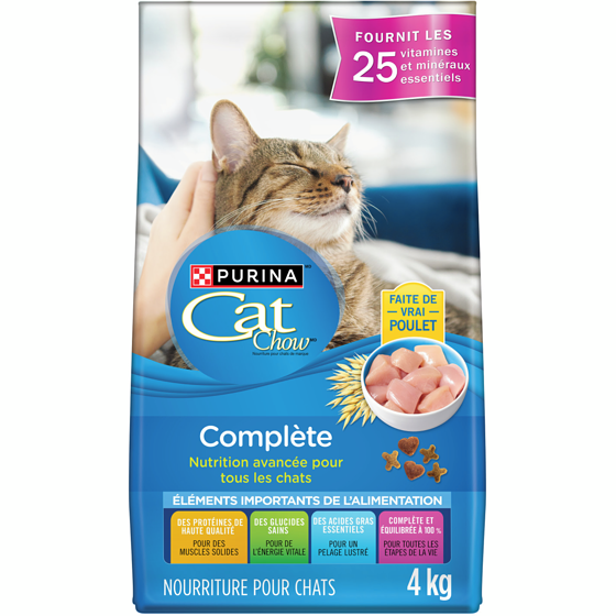 Purina Cat Chow Complète avec Vrai Poulet, Nourriture Sèche pour Chats 4 kg 4 kg, 0,47 $/100g