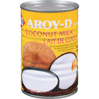 Aroy D Lait de coco léger 400 ml, 0,70 $/100ml