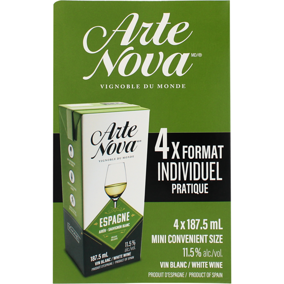 Arte Nova Spanish Sauvignon Blanc White Wine (ID required at pick-up) 4x187.5 ml, $1.44/100ml