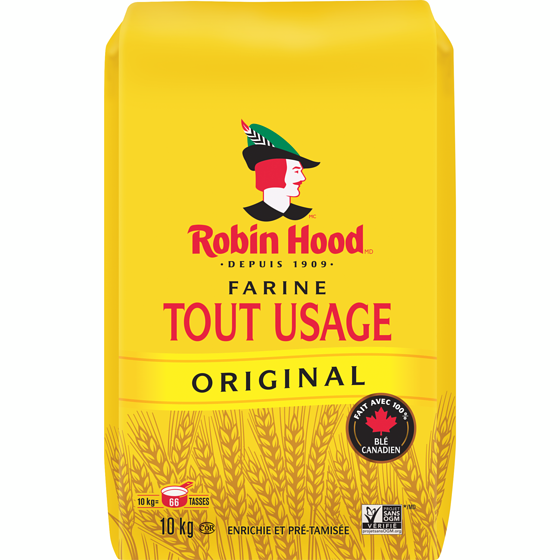 Robin Hood Farine tout usage original 10 kg, 0,12 $/100g