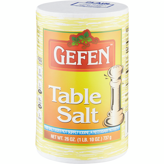 Gefen Table Salt 737 g, $0.38/100g