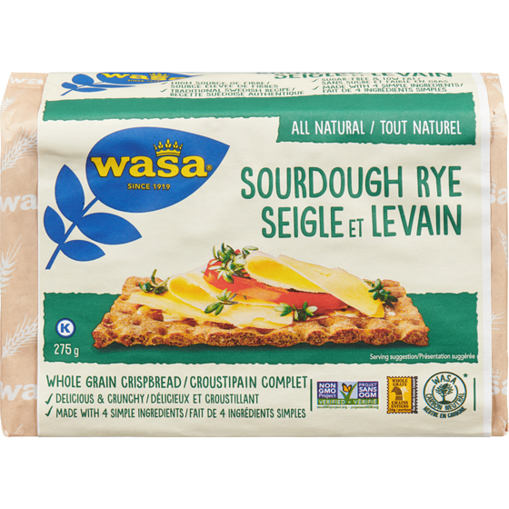 Wasa Sourdough Rye Crispbread 275 g, $1.38/100g