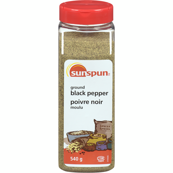 Sunspun Poivre noir moulu 540 g, 2,96 $/100g