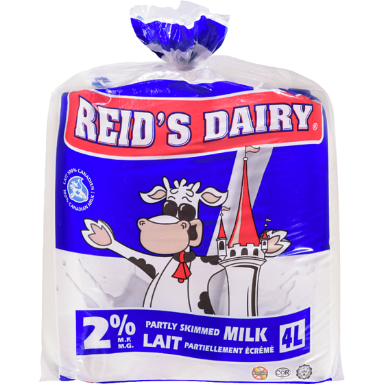Reids 2% Milk 4 l, $0.17/100ml
