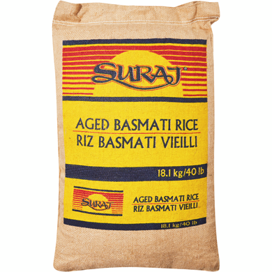 Suraj Aged Basmati Rice 18 kg, $0.25/100g