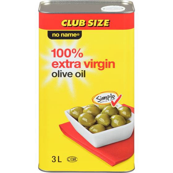 No Name Extra Virgin Olive Oil Club Size 3 l, $1.27/100ml