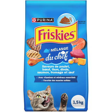 Purina Friskies Mélange du Chef, Nourriture Sèche pour Chats 1,5 kg 1.5 kg, 0,60 $/100g