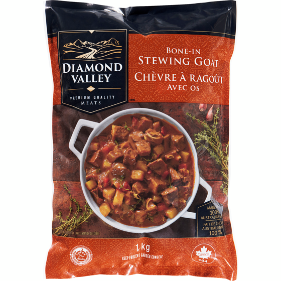 New Zealand Viande de chèvre à ragoût non désossée 1 kg, 2,60 $/100g