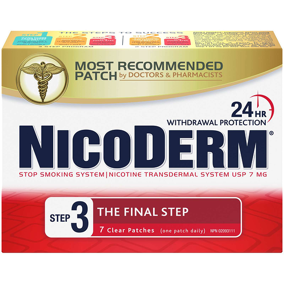 Nicoderm Clear Patch, Step 3 7 ea, $6.00/1ea