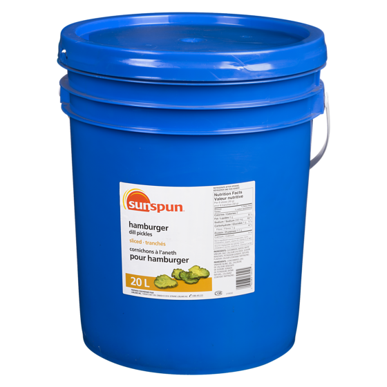 Sunspun Hamburger Sliced Dill Pickles 20 l, $0.26/100ml