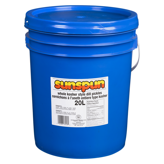 Sunspun Kosher Style Whole Dill Pickles With Garlic 20 l, $0.26/100ml