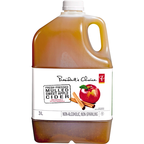 President's Choice Apple Cider, Mulled Sweet 3 l, $0.33/100ml