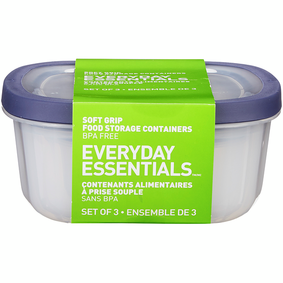 Everyday Essentials 3-Piece Square Food Storage Container Set 1 ea, $1.50/1ea