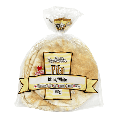 Montreal Pita White Pita Bread, Large 360 g, $0.64/100g