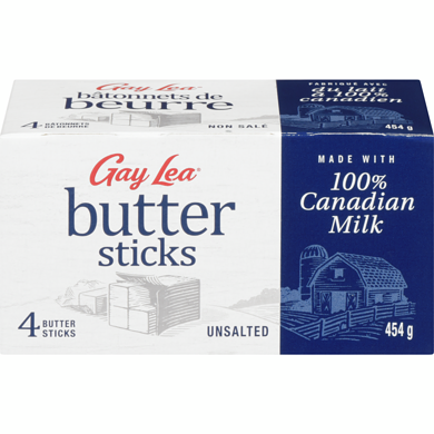 Gay Lea Butter Sticks, Unsalted 454 g, $1.98/100g