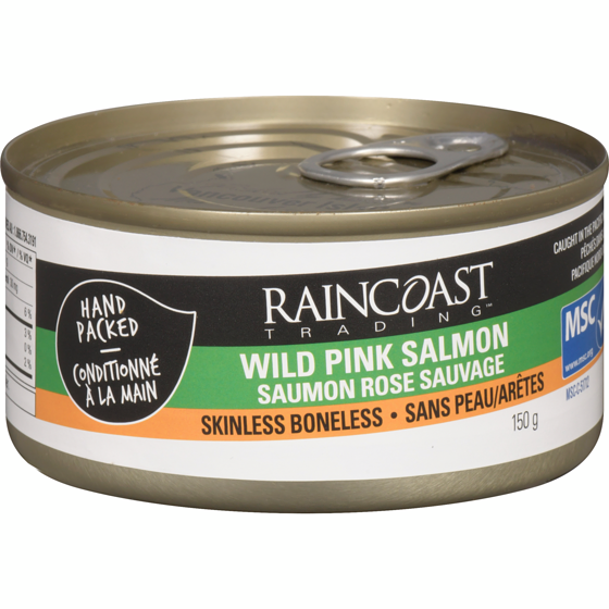 Raincoast Wild Skinless Boneless Pink Salmon 150 g, $4.46/100g