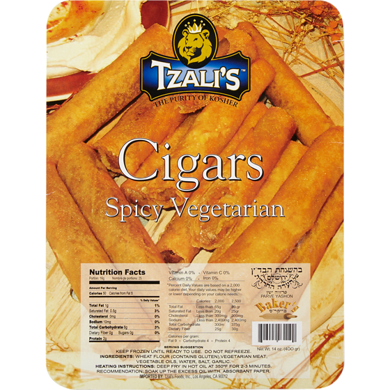 Tzalis Spicy Vegetarian Cigars 400 g, $3.75/100g