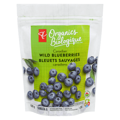 PC Biologique Bleuets sauvages canadiens surgelés Biologique 600 g, 2,50 $/100g