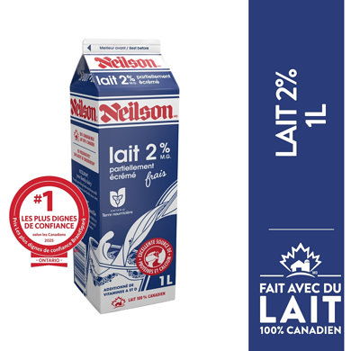 Neilson Lait 2% 1 l, 0,36 $/100ml
