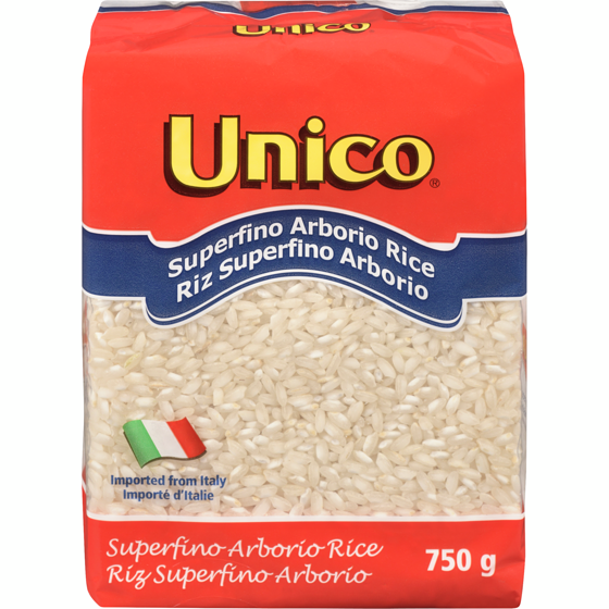 Unico Rice Superfino Arborio 750 g, $0.80/100g