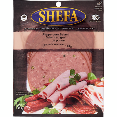 Shefa Kosher Peppercorn Salami 125 g, $4.40/100g