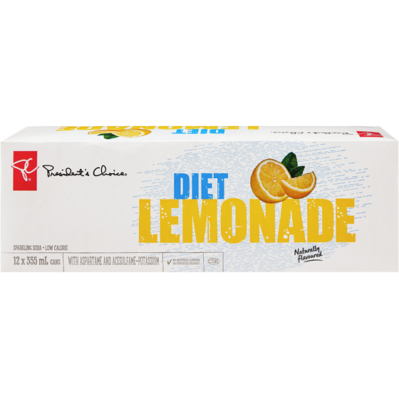 PC Diet Lemonade Sparkling Soda PC.ca