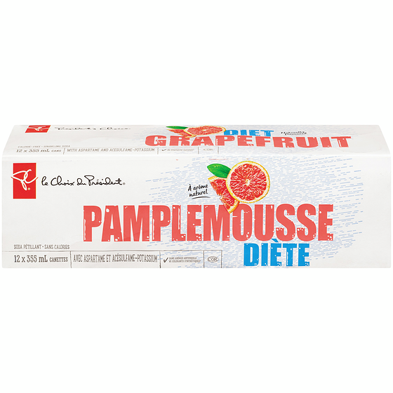 le Choix du Président Soda pétillant au pamplemousse diète 12x355.0 ml, 0,15 $/100ml