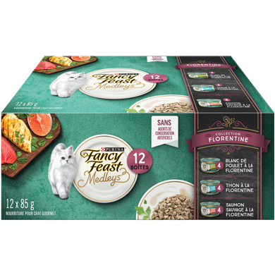 Purina Fancy Feast Medleys Collection Florentine, Nourriture Humide pour Chats 12 x 85 g 12x85.0 g, 1,27 $/100g