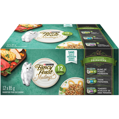 Purina Fancy Feast Medleys Collection Primavera Assortiment, Nourriture Humide pour Chats 12 x 85 g 12x85.0 g, 1,27 $/100g