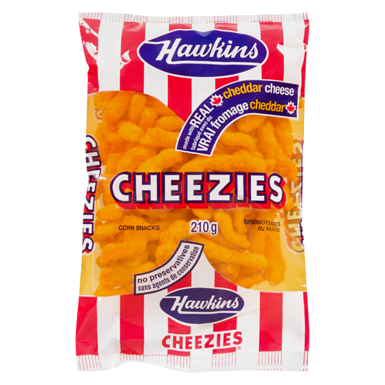 Hawkins Cheezies 210 g, 1,90 $/100g