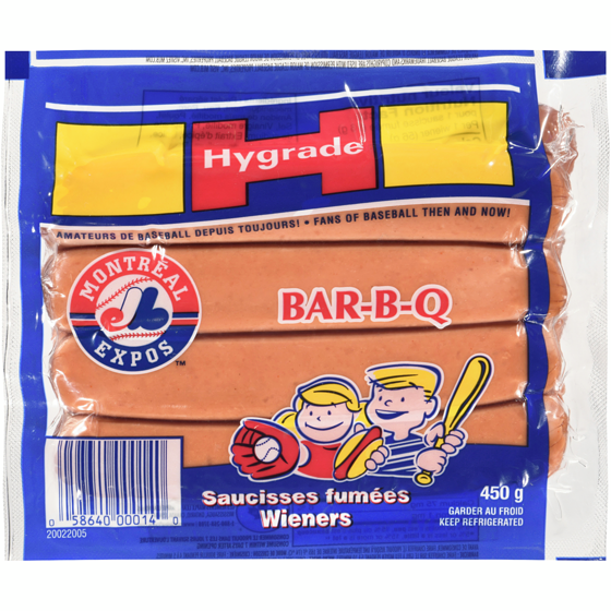 Hygrade Saucisses fumées barbecue 450 g, 0,56 $/100g