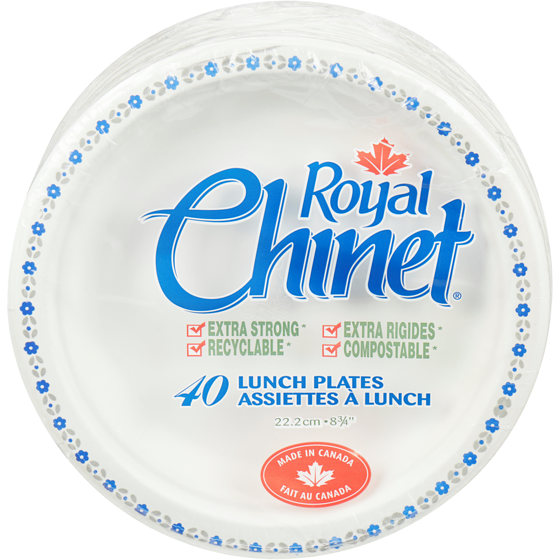 Royal Chinet Assiette à lunch Royal Chinet 40 ea, 0,20 $/1ch