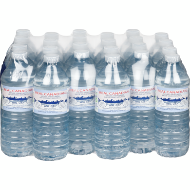 Real Canadian Eau de source naturelle paquet de 24 24x500.0 ml, 0,03 $/100ml