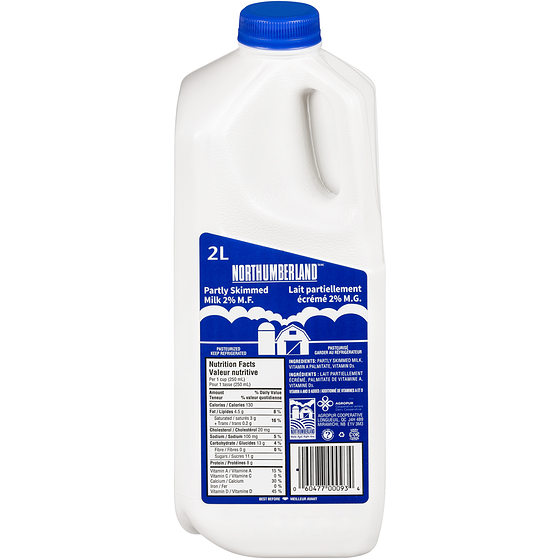 Northumberland 2% Milk 2 l, $0.26/100ml