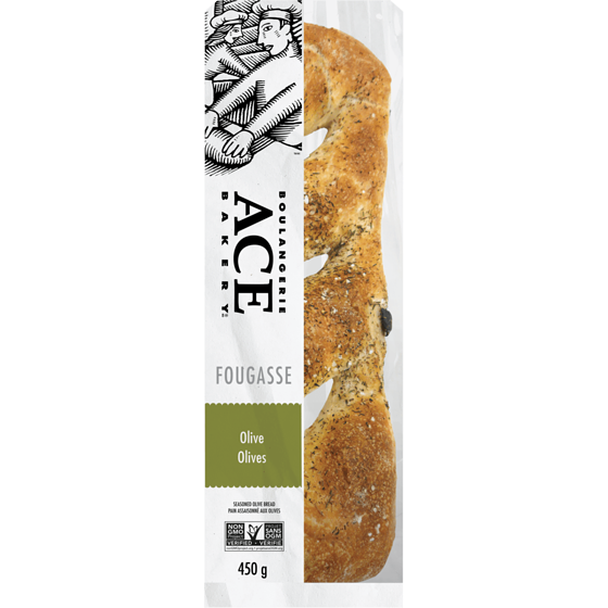 ACE Olive Fougasse 450 g, $1.33/100g