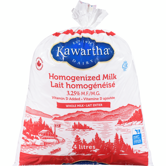 Kawartha Homogenized Milk 4 l, $0.20/100ml