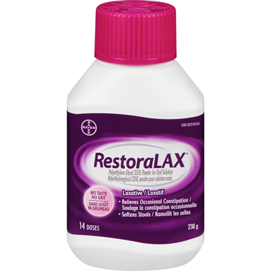 RestoraLAX Poudre laxative soulagement efficace pas de goût, pas de gravier 14 ea