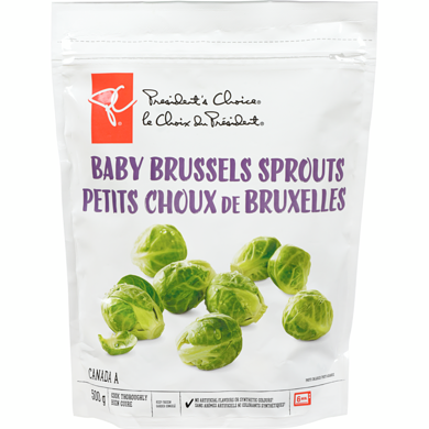 President's Choice Baby Brussels Sprouts  500 g, $0.90/100g