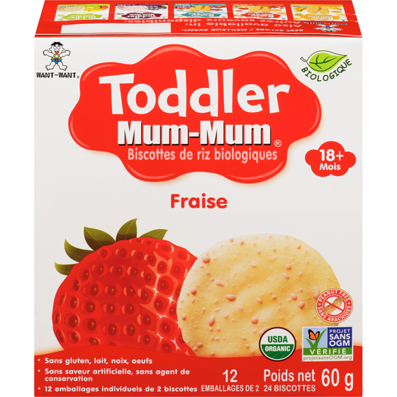 Hot Kid Mum-Mum pour tout-petits fraise biologique 60 g, 6,32 $/100g