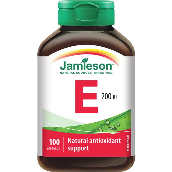 Jamieson Vitamin E 200 UI/134 mg AT 100 ea, $0.17/1ea