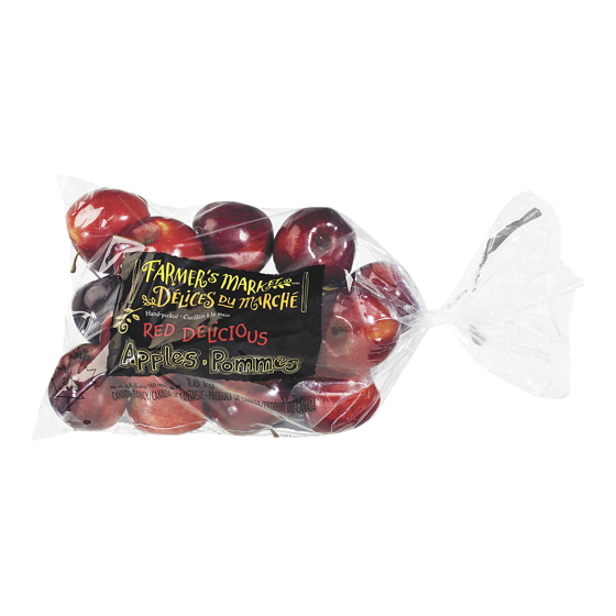 Farmer's Market Red Delicious Apples, 5 lb bag 5 lb, $0.24/100g