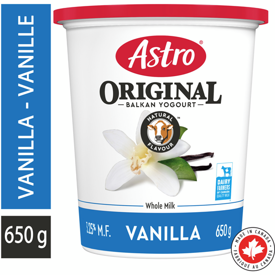 Astro Yogourt vanille original de type balkan 3.25 % 650 g, 0,58 $/100g