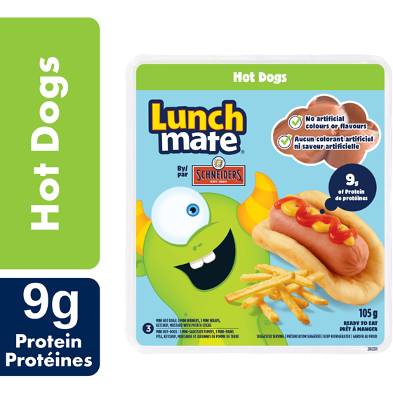 Schneiders Trousse-repas hot-dogs 105 g, 1,90 $/100g