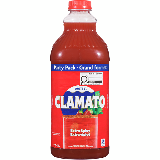 Mott's Clamato, Extra Spicy 2.54 l, $0.28/100ml