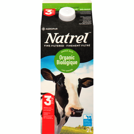 Natrel Organic 3.8% Milk (2L) 2 l, $0.39/100ml