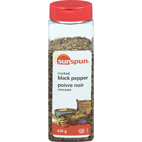 Sunspun Cracked Black Pepper 420 g, $2.38/100g